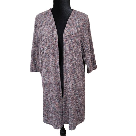 Lane Bryant Grey Marl Duster Over Piece Sweater Cardigan Size 22/24 - Picture 1 of 7